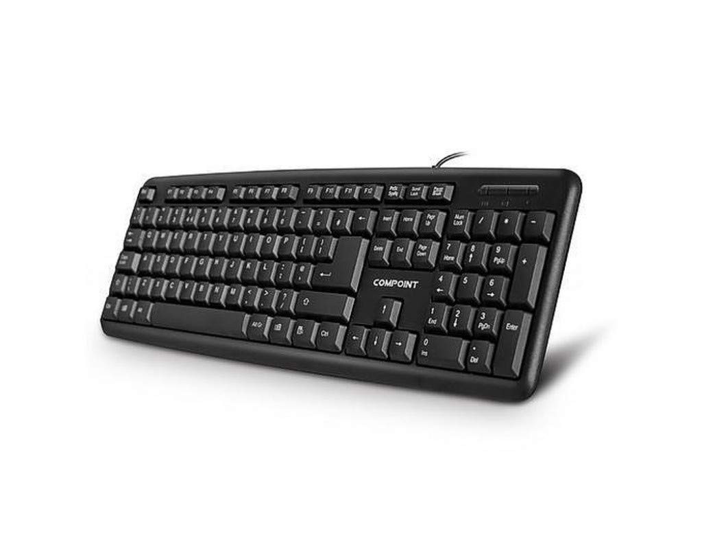 Compoint CP-K9014 Modern Wired USB Keyboard for PC & Laptop, Black, 19 Keys, Ambidextrous, Everyday Use