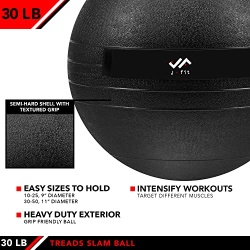 Jfit Weighted Slam Ball, Classic Black, 30 Lb #TOP3
