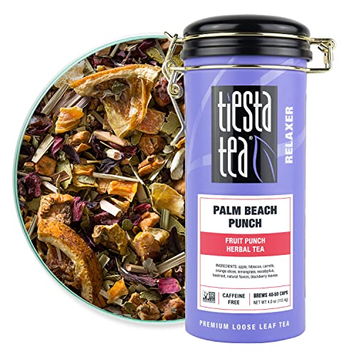 Tiesta Tea - Palm Beach Punch, Loose Leaf Fruit Punch Herbal Tea, Non-Caffeinated, Hot & Iced Tea, 4 Oz Tin - 50 Cups, Natural, No Sugar, Herbal Tea Loose Leaf Blend #TOP3