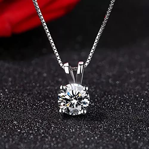 Pendentif Solitaire Naturel 2ct accessoire collier femmes argent S925
