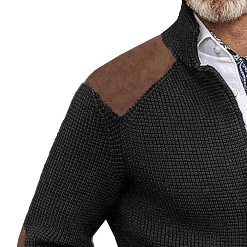 Mens Button Down Cardigan Sweaters Shawl Collar Warm Winter Chunky Cardigans Slim Fit Knitted Sweater with Pockets4