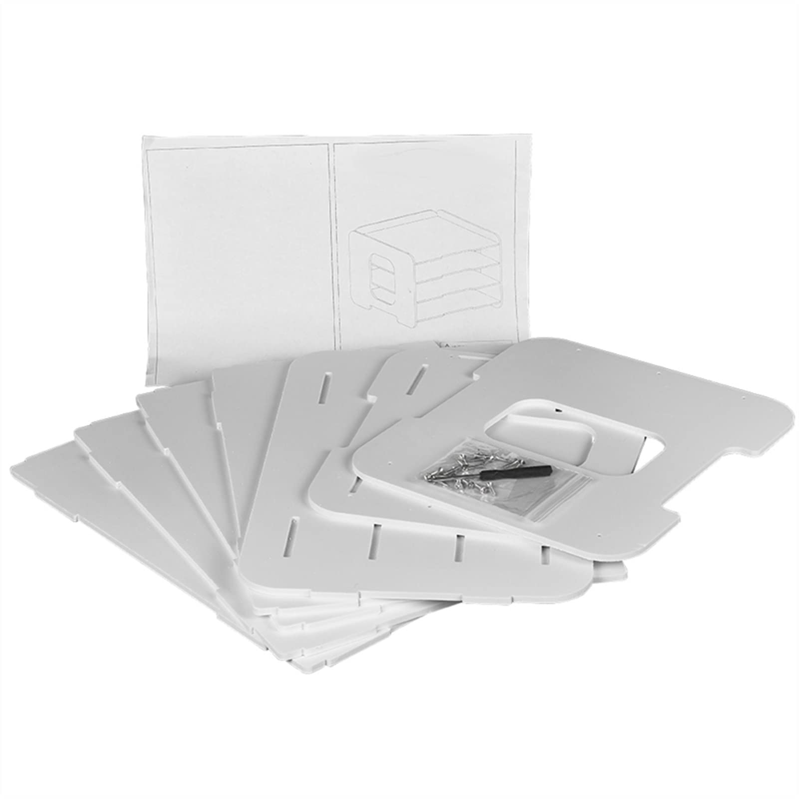 Elegante vassoio di carta a 4 strati per studenti e professionisti, soluzione di archiviazione per documenti, posta e forniture per ufficio, essenziale.
