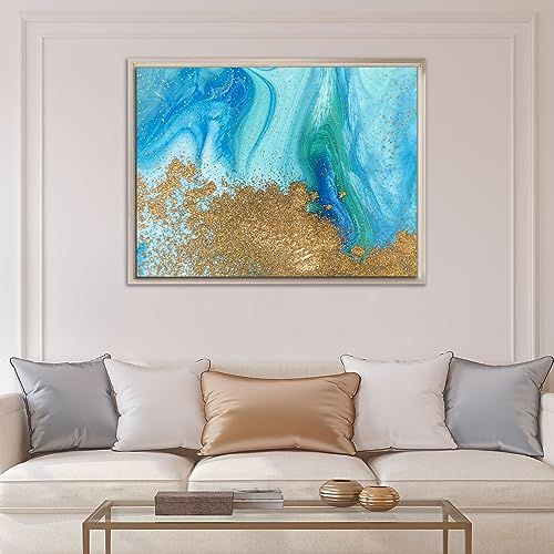 Image of Pixy Canvas Floater Frame 8x10 for 3 /4 (0.75) inch Deep Canvas Paintings /Canvas Prints /Wood Canvas Panels /Wall Art /Wall Decor /Home Decor /Artwork (Champagne, 8 x 10 inch, Portrait)