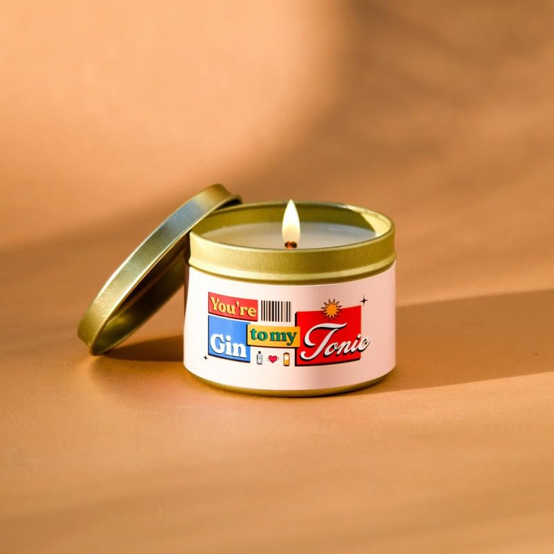 Rad Living Gin to My Tonic Tin Container Scented Soy Candle for Home Decoration | Aromatherapy Candles | Aromatic Fragrance of Cucumber G&T | 18hrs Burn Time | Home Decor | Unique Gift - 80gm