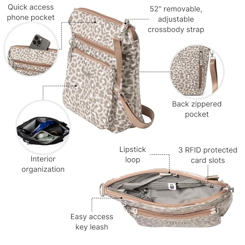 Image of Baggallini Modern Pocket Crossbody Bag for Women, 8.5 inchx8.5 inch Handbag Purse with RFID, Lightweight Water-Resistant