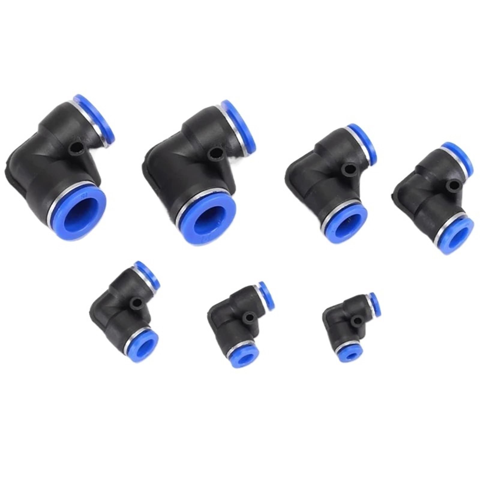 10 piezas de codo de grado PV, conexión rápida neumática de plástico de 4 mm, 6 mm, 8 mm, 10 mm y 12 mm, conexión de manguera de aire, conector rápido de agua a presión.(PV-12,50 PCS)