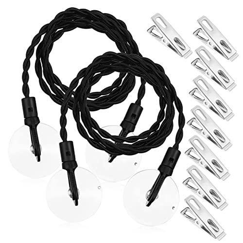 OFFSCH 1set Retractable Portable Clotheslines with Suction Cups Travel Clothesline for Indoor Outdoor Use Clothes Clips Included for Camping and Hotel Drying 2pcs
