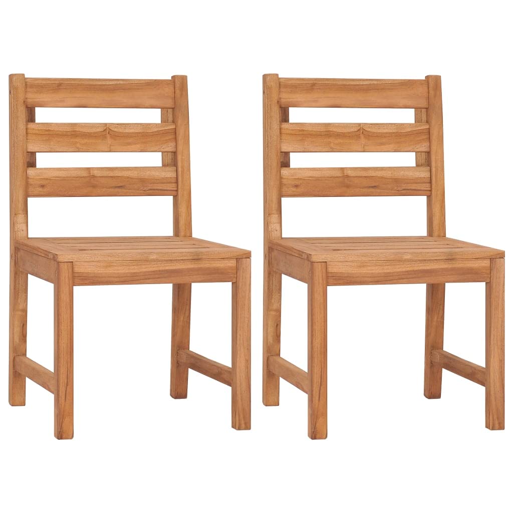 Set di 4 mobili da giardino in legno massello in teak, 140 x 80 cm, 2 sedie, design moderno, robusto, per piccole e terrazze e soggiorno
