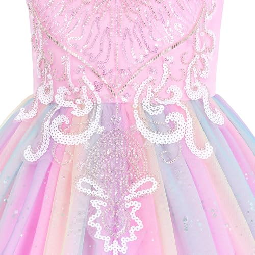 K-Acc Girls' Sleeveless Party Dress with Pearl Necklace - for Birthday, Flower Girl, Wedding and Special Occasion Party3