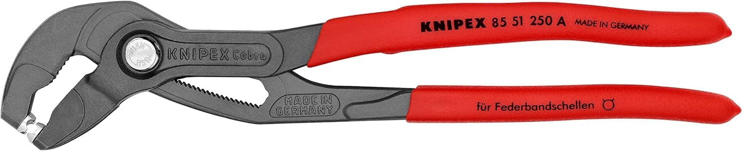 KNIPEX Pinza per fascette elastiche rivestiti in resina, 85 51 250 A | sintetica antiscivolo 250 mm