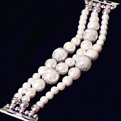 Correa elástica perlada blanca para Apple Watch 42/44mm miniatura 5