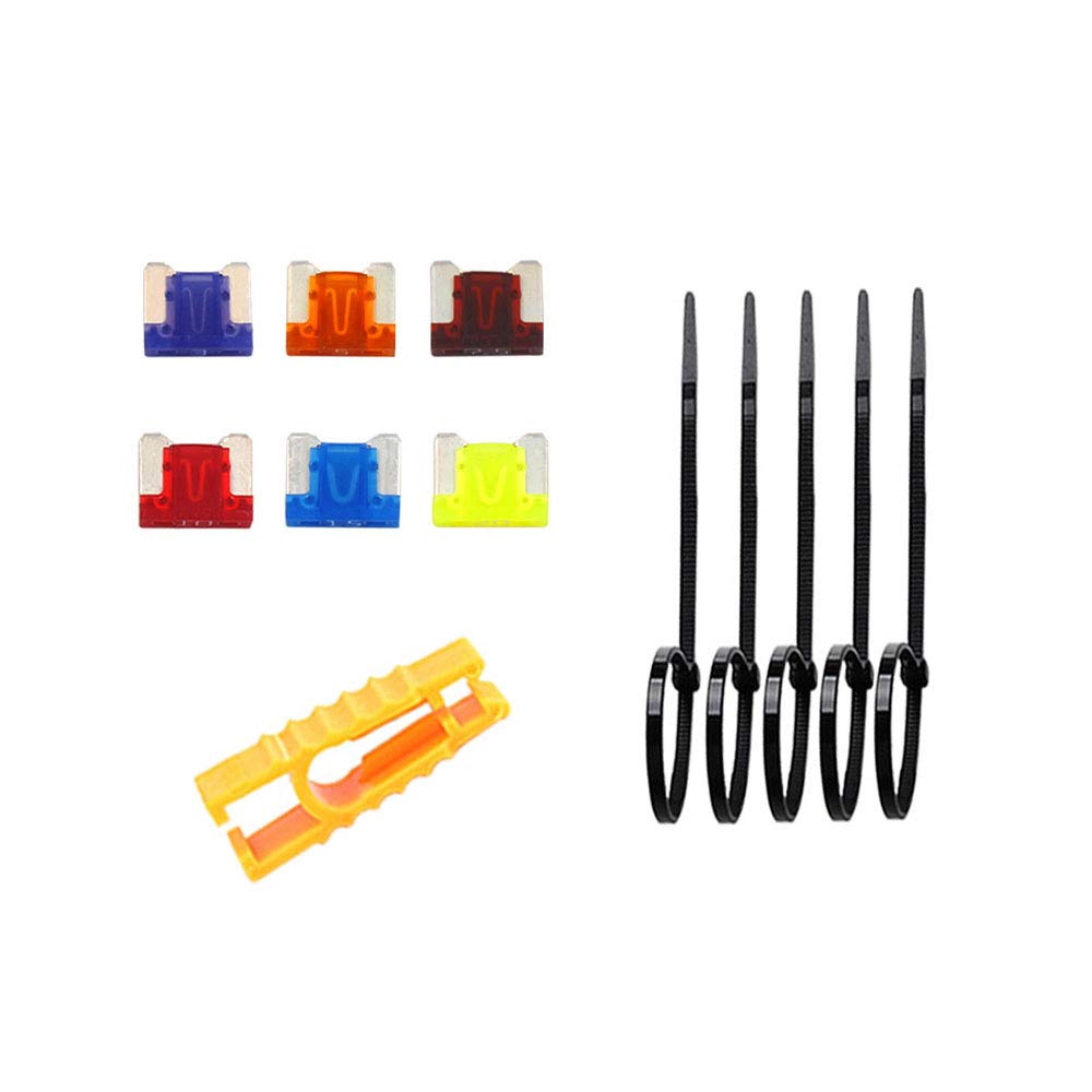 FULARR® 5Pcs Premium ACN Low-Profile Add-A-Circuit Fuse Tap, Piggy Back Blade Fuse Holder Kit With Wire Harness Free Micro Blade Fuses X 6pcs Fuse Puller X 1pcs Wire Ties X 5pcs 12v 24v - View #5