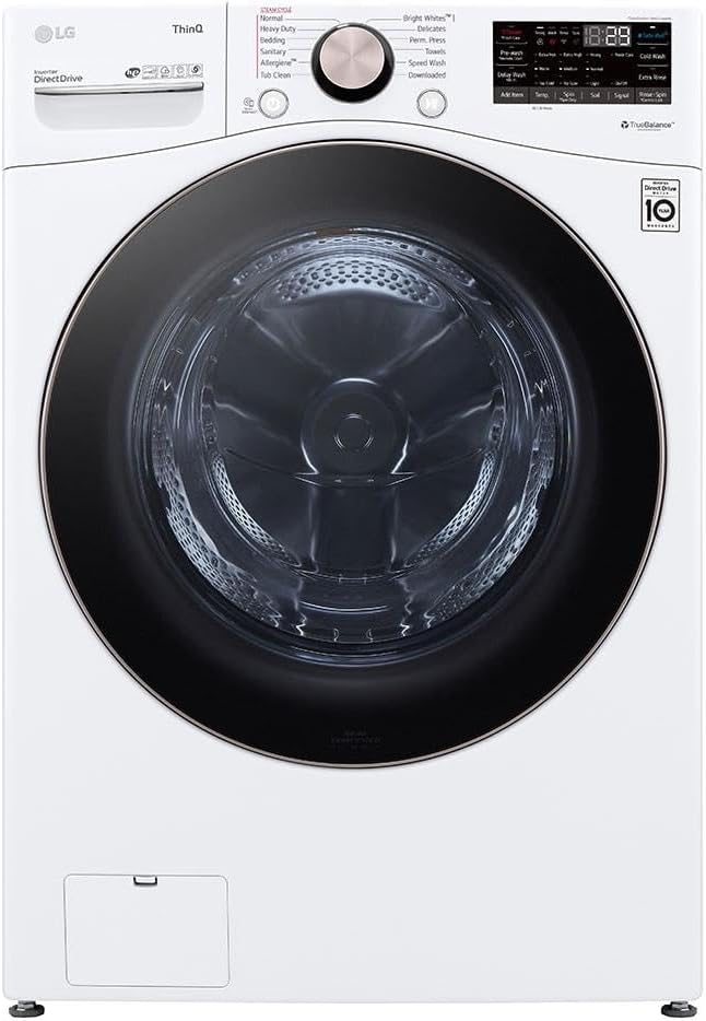 LG 4.5 Cu. Ft. Ultra Large Capacity Front Load Washer, Smart Wi-Fi Enabled, TurboWash 360° Technology, Built-In Intelligence, White