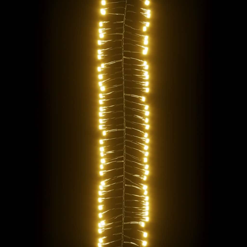 Guirlande lumineuse LED 400 LED blanc chaud 7,4 m PVC pour décorations de Noël, fêtes, mariages, décoration intérieure et extérieure, avec 8 effets de lumière, source d'alimentation USB