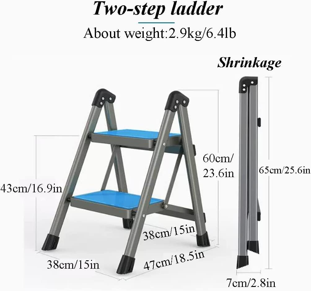 Step Ladder Ladders for Home, A-frame Folding Ladder Wide Pedals Sturdy and Reliable for Home Office Step Ladders 330 Lbs Folding Ladder Telescopic Ladder(Color:Orange,Size:2-step ladder)