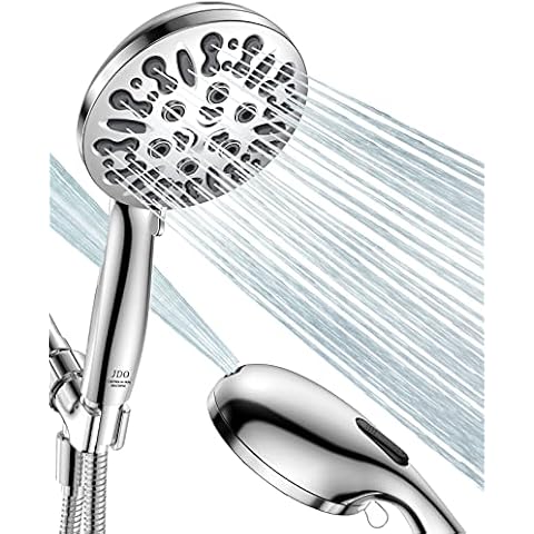JDO Hochdruck-Duschkopf, 8 Modi Duschkopf mit Handheld, integrierte Power-Wash zum Reinigen von Wanne, Fliesen und Haustieren, 11,9 cm abnehmbarer Duschkopf mit 170 cm extra langem Schlauch Cover