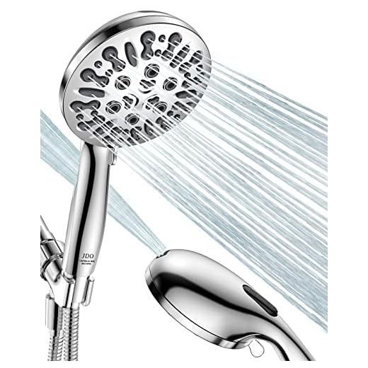 JDO High Pressure Shower Head, 8 Modes Shower Head with Handheld, Built-in Power Wash to Clean Tub, Tile & Pets, 4.7" Detachable Showerhead with 71 Inches Extra Long Hose