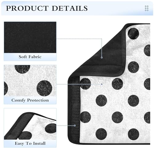 Image of Seat Belt Cover Pad 2 Pcs Soft Seat Strap Cover Cute Protector Support Head Neck Shoulder for Car Seats High Chair Backpack (6.5x6.5in) Polka Dots