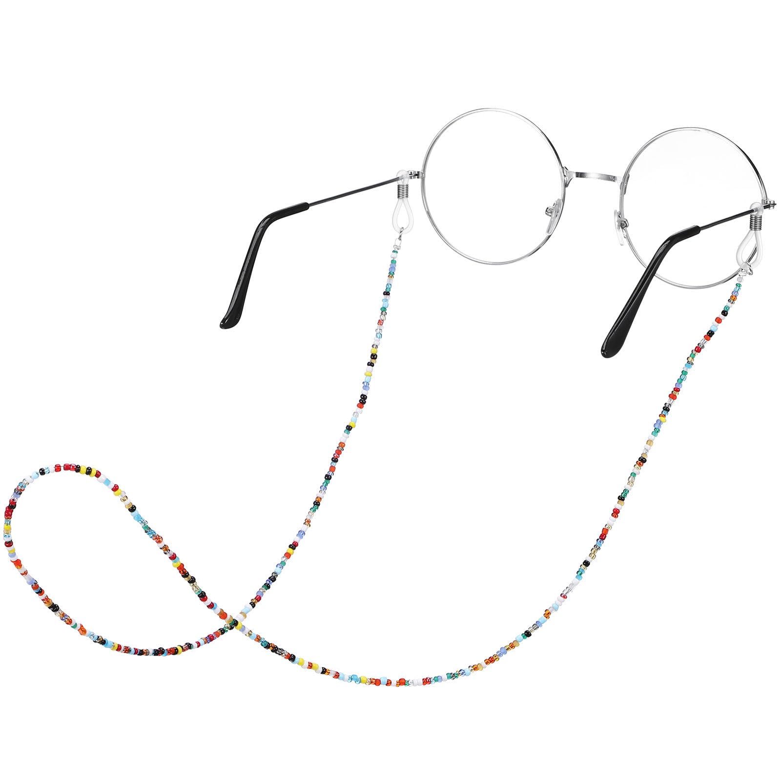 Toyvian Catenella per Occhiali in Plastica 2 Pezzi Perline Colorate Fatte a Mano, Design Elegante Antiscivolo per Proteggere gli Occhiali Dalla Caduta, per Uso Quotidiano
