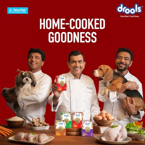 Image of Drools Dog Fresh Food Tetra Pak Real Chicken Biryani, for Adult & Puppy, 150g | High Protein, 90% Real Meat | No Preservatives | Retains Freshness & Flavours | Ready to Serve | One Pack Per Meal