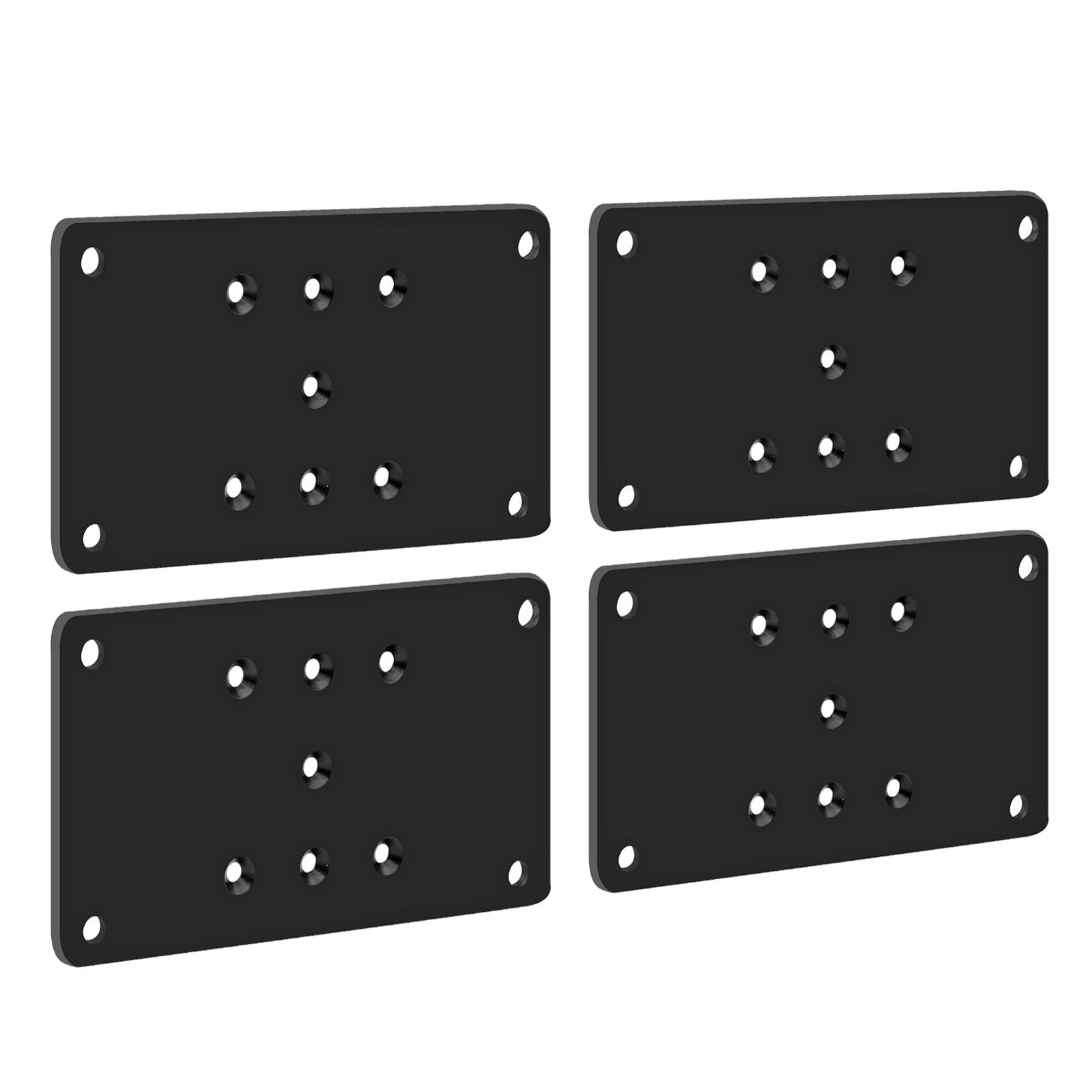 4 soportes de poste de 3.5 x 6.5 para base de anclaje de poste de madera de 4 x 4, placa de acero con agujeros para conector de junta de madera, color negro