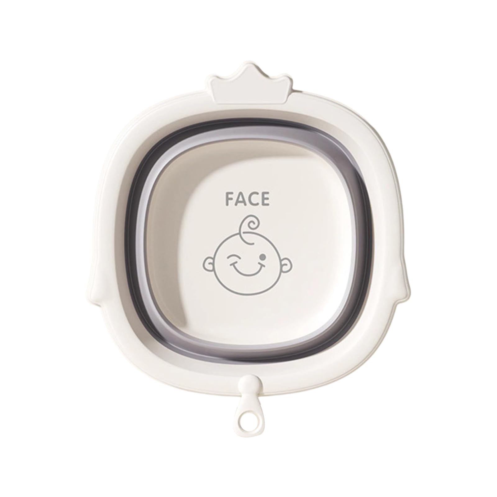 Foldable Baby Wash Basin, Thickened PP+TPE Small Bathtub for Face and Feet Hygiene, Nonslip Infant Travel Accessories, Cute Cartoon Design