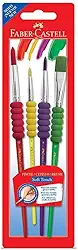 Pincel Soft Touch, Faber-Castell, 181600, Multicor, pacote de 4
