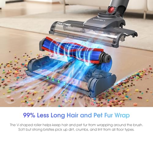 Cordless Vacuum Cleaner,Stick Vacuum 45KPA/450W/60min,Wall-mounted Charging/V-shaped Anti-Tangle,with Self-standing Function and Removable Battery,Vacuum Cleaner for Pet Hair,Carpets and Hard Floors - Image 6