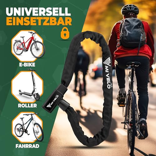 MIVELO Fahrradschloss Kettenschloss hohe Sicherheit 100cm lang I Fahrrad Schloss 8mm gehärteter Stahl I Radschloss ideal für E Bike… – Ansicht 5