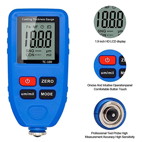 Thickness Gauges TC100 Medidor de Espesor para Automóviles Negro 0-1300μm miniatura 3