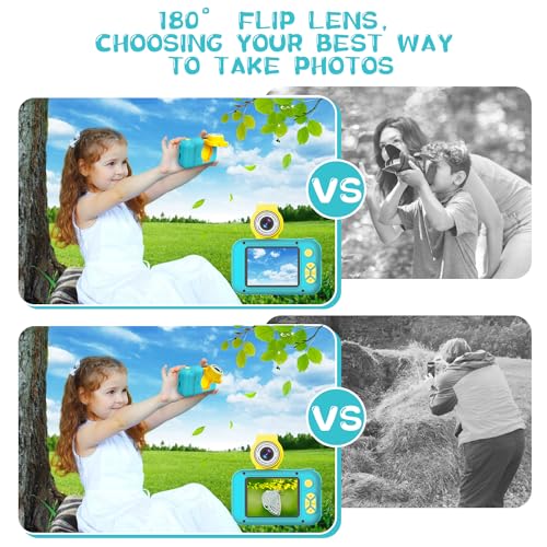 ARNSSIEN Brinquedo com câmara para crianças com lente de 180°Flip, máquina fotográfica digital para