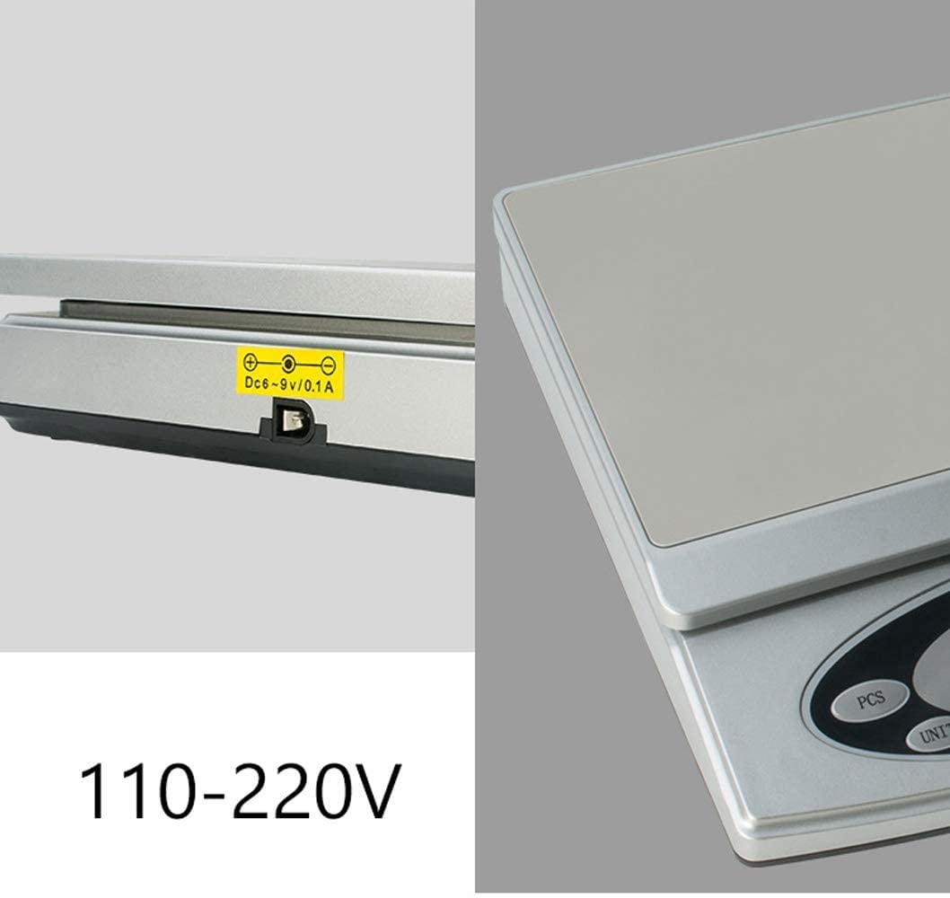 Báscula de cocina de alta precisión, báscula de peso, báscula electrónica de laboratorio de encimera grande, báscula de mesa plana de 4 unidades for ingredientes, joyería for hornear alimentos ( Size