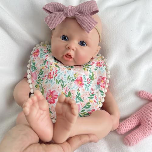Muñeca de bebé realista de cuerpo completo de silicona 18 pulgadas miniatura 1
