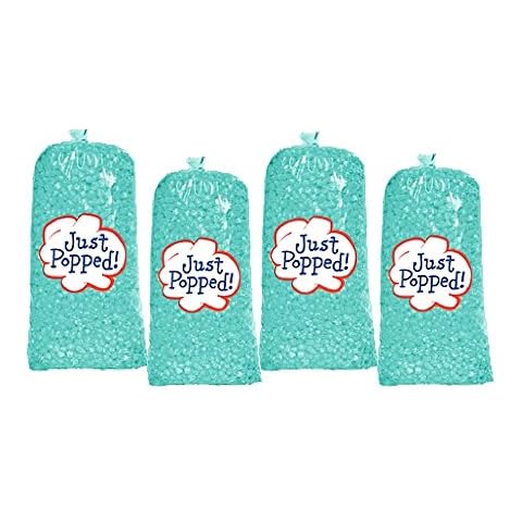 Just Popped - Gourmet Delicious Movie Theater Butter Popcorn Turquoise Colored - Independence, Weddings, Birthdays & Anniversaries 4 - Pack (72 Cups per Case) Cover