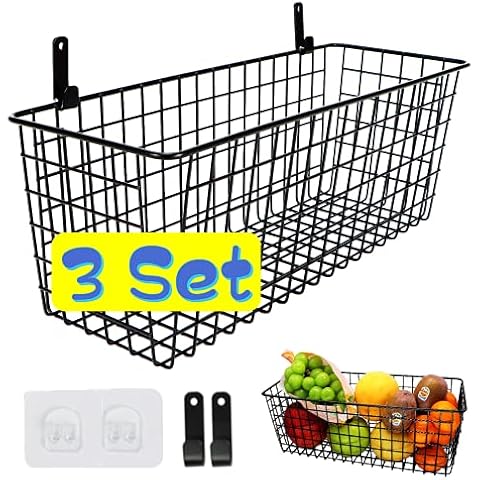 3 Set Hanging Wall Baskets for Home Storage Cover