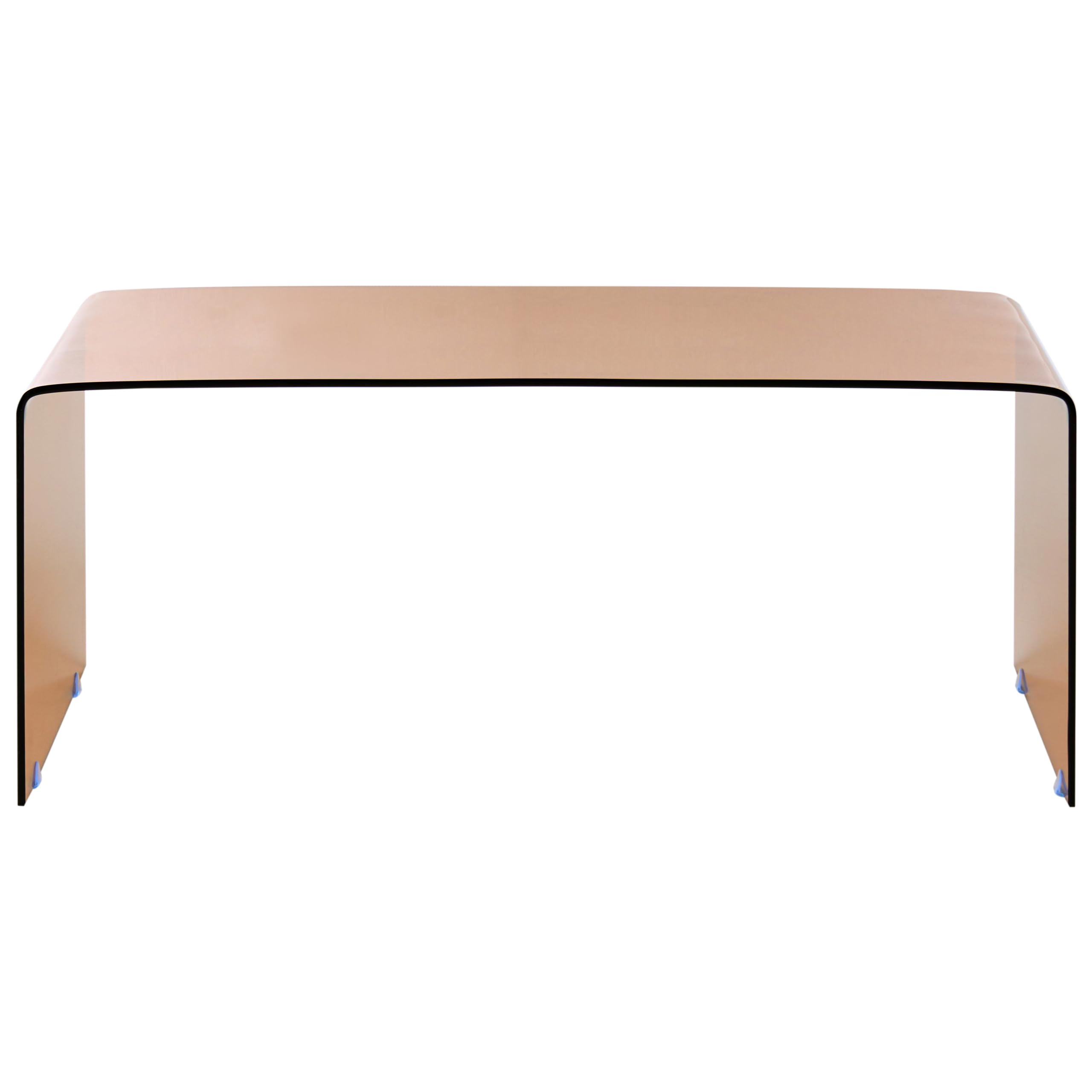 Beliani Table Basse Moderne Minimaliste en Verre Rectangulaire Transparente Marron Kendall