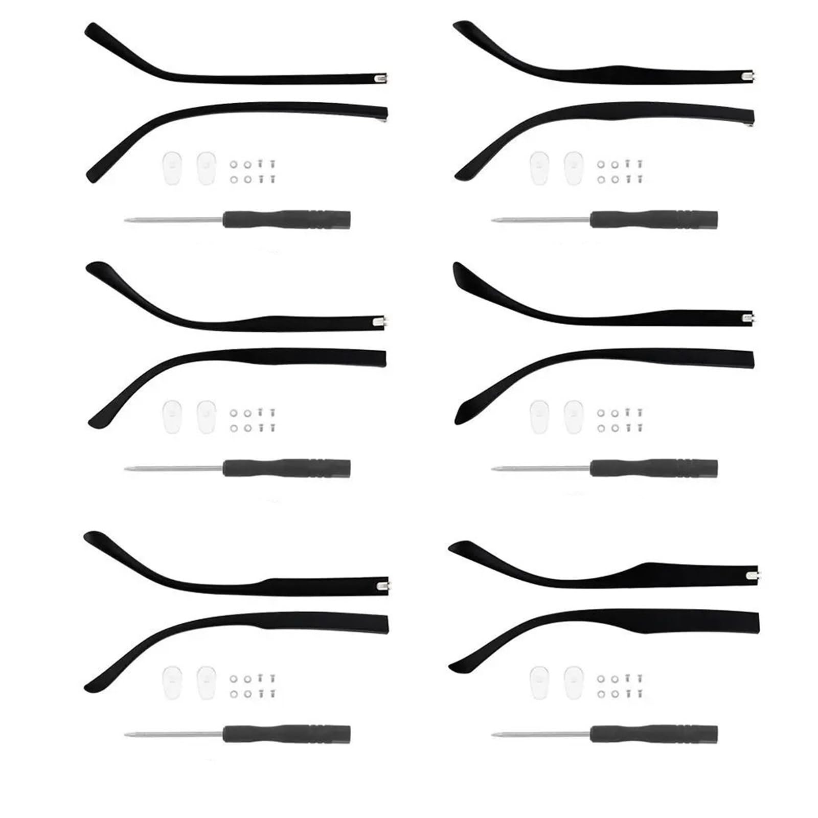 Varillas de repuesto TR90 de 9mm, patillas antideslizantes para reparación de gafas