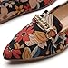 Tilocow Metal Chain Floral Loafers for Women Pointed Toe Slip on Flats Comfortable Fashion Work Shoes Size 9.5