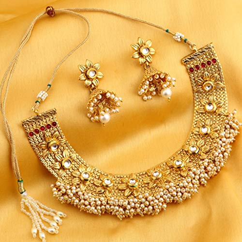 Floral Design Necklace Set (N71908GLDPGA092017SK)