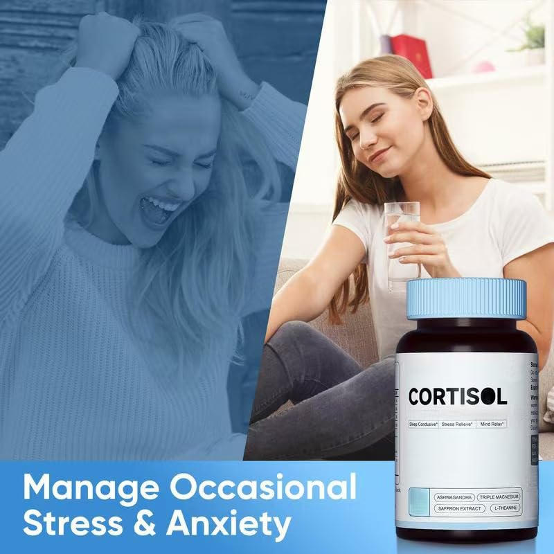 Disintossicazione dal cortisolo per donne e uomini - Controllo e riduzione dei livelli elevati di cortisolo - Equilibrio, calma, sollievo dallo stress, purificazione e sostegno alla salute delle ghian