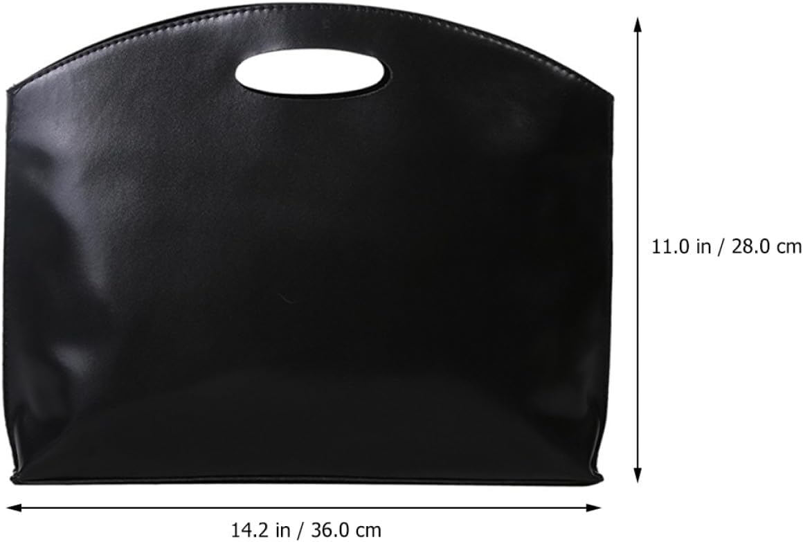 HOMSFOU Large Capacity Pu Leather Briefcase and Business Tote Bag, Retro Style Handbag with Top Handle, Spacious Attache Case for Business Travel and Work Use, Black