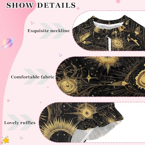 ALAZA Sun Star Black Golden Girls One Piece Swimsuit Long Sleeve Rash Guard Swimsuits UV 50+ Swimwear Zipper4