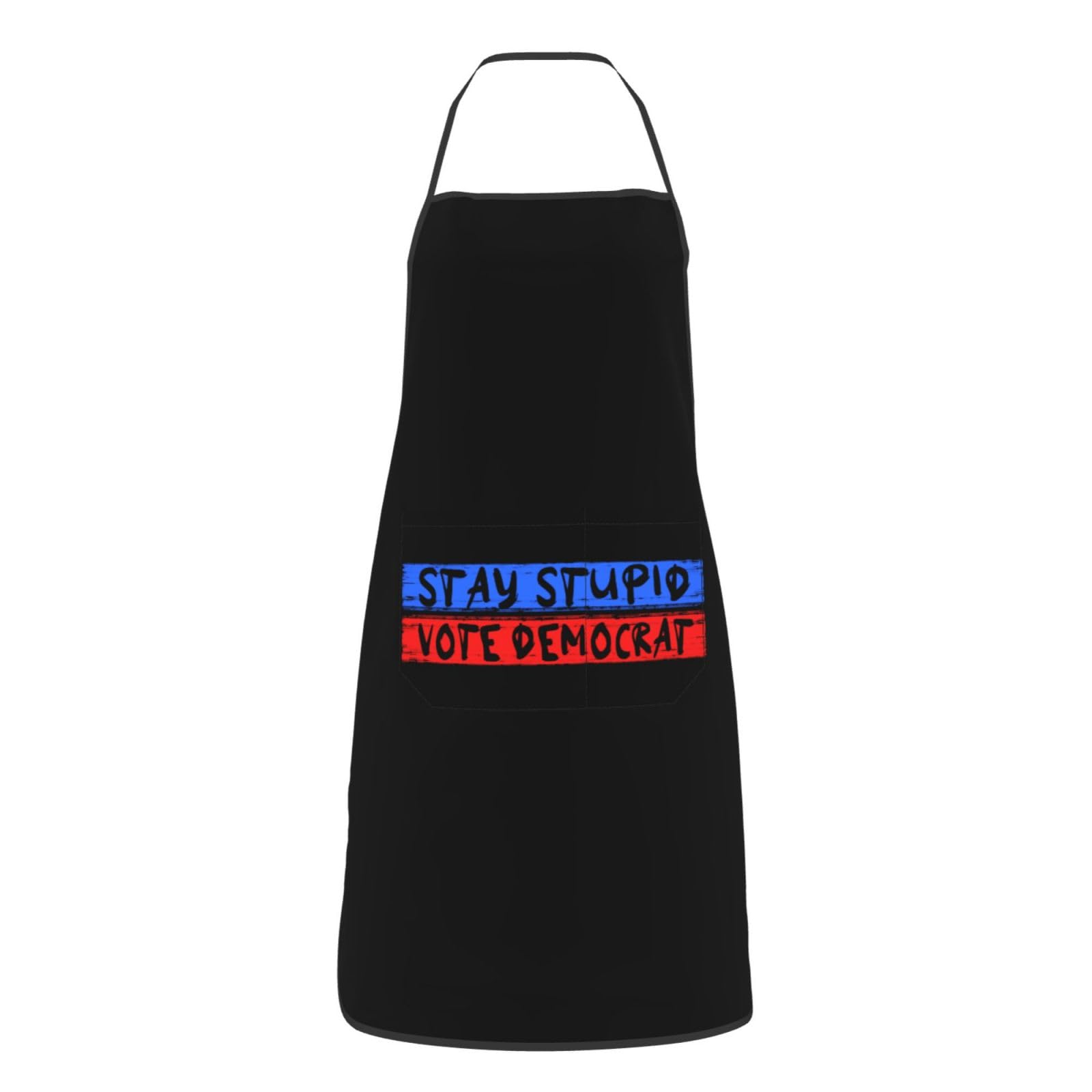 nopicsn Stay Stupid Vote Democrat Apron for cooking with Pockets Women Men Kitchen Chef Funny Aprons