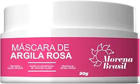 Máscara Facial Com Argila Rosa Reduz A Acne | Morena Brasil | diminui a oleosidade Reduz a acne e marcas de cicatriz Perfeito para peles sensíveis