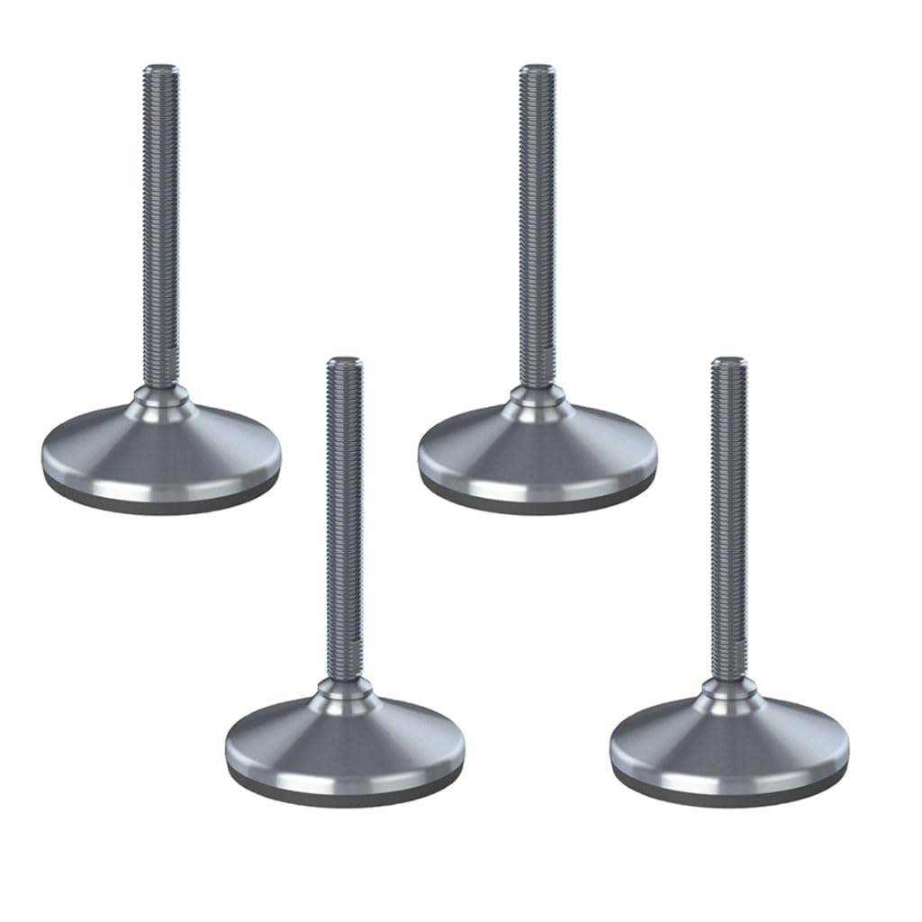 Pie de nivelación inoxidable 16x150x105 mm base y almohadilla antivibración 2200kg-Set de 4