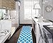 Ottomanson Glamour Collection Contemporary Moroccan Trellis Design Lattice Runner Rug (Non-Slip) Kitchen and Bathroom Mat Rug, 20" X 59", Blue