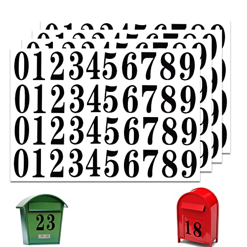 Olakin Chiffres Adhésifs Autocollants 4 Feuilles 160 Pièces Étanche Numéros Boîte aux Lettres Maison