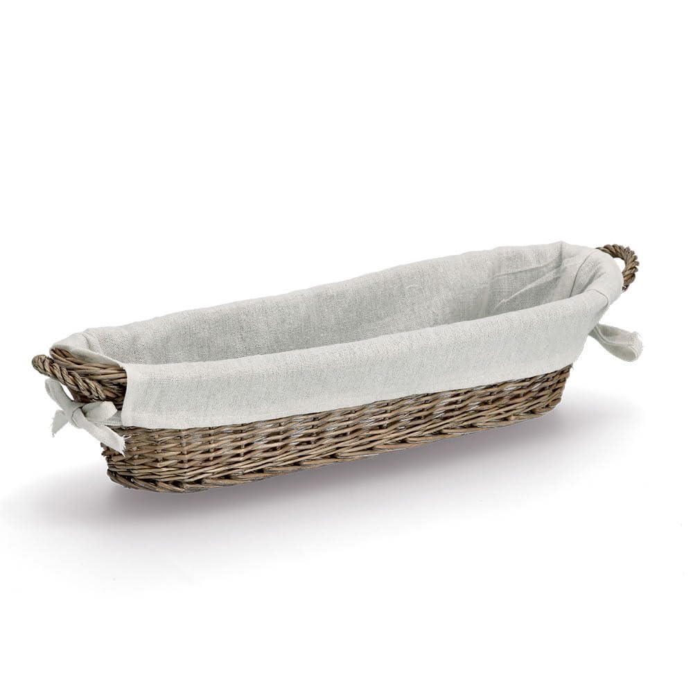 Zeller 14175 Panier à baguettes avec sac en osier et toile