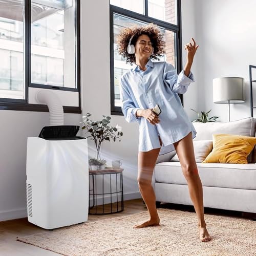 Image of PioneerWorks 12000 BTU Portable Air Conditioner, Cooling AC Up to 600 Sq. Ft., AC Unit with Cooling, Fan and Dehumidifier Functions, Remote Control, LED Display and Venting Kit Included, Black Top