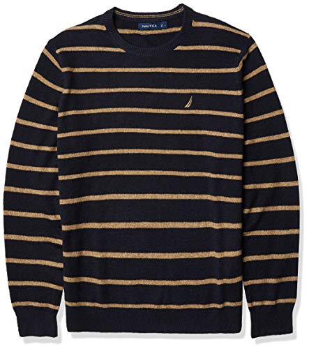 Nautica Men's Sustainably Crafted Crewneck Sweater, Navy, Large